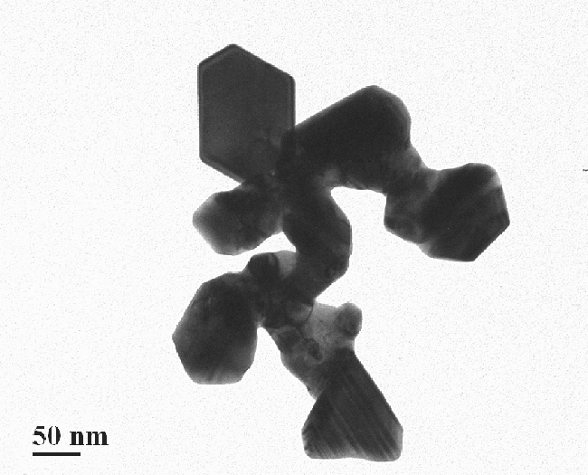 Silver Nanoparticles a microscopic image of silver nanoparticles, taken with a transmission electron microscope