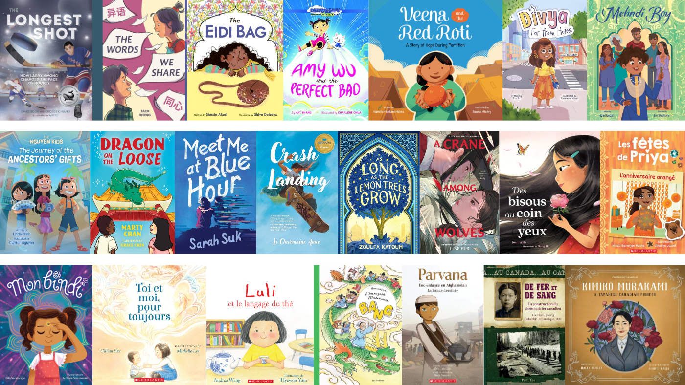 collage of all the books from the story