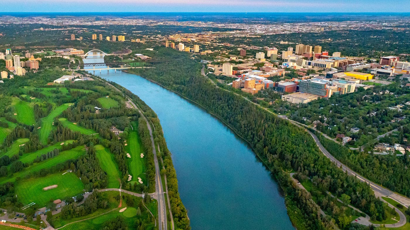 Edmonton's river valley and U of A campus