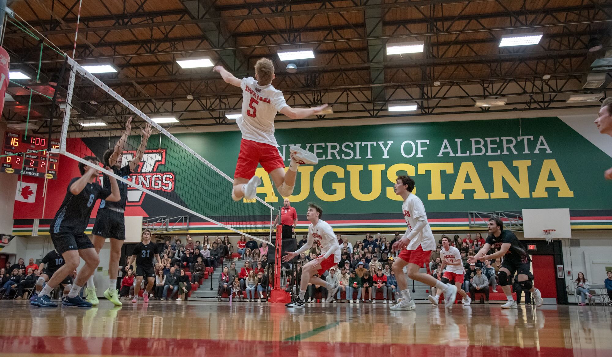 Students playing basketball