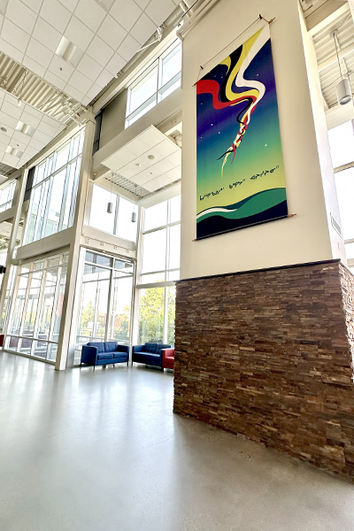 Banner hanging in the Forum