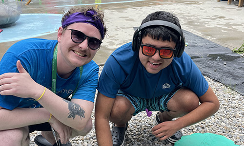 Matthew and Marc at the Faculty of Rehabilitation Medicine’s Augmentative & Alternative Communication (AAC) Camp Alberta