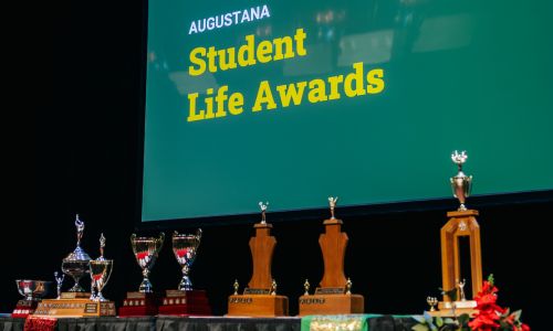 Stage set up for Augustana Student Life Awards