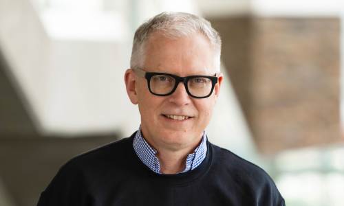 Dean John Parkins in a Vikings Athletics sweater.