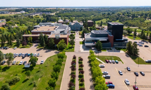 Aerial photo of the University of Alberta's Augustana Campus.