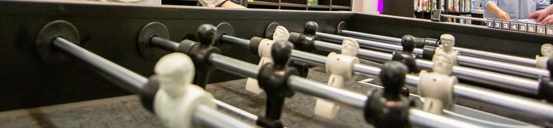 Cutout of foosball table