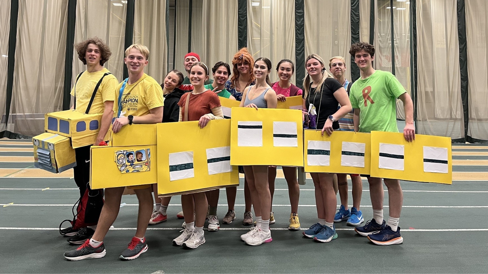 A team from Red Eye dressed as the Magic School Bus