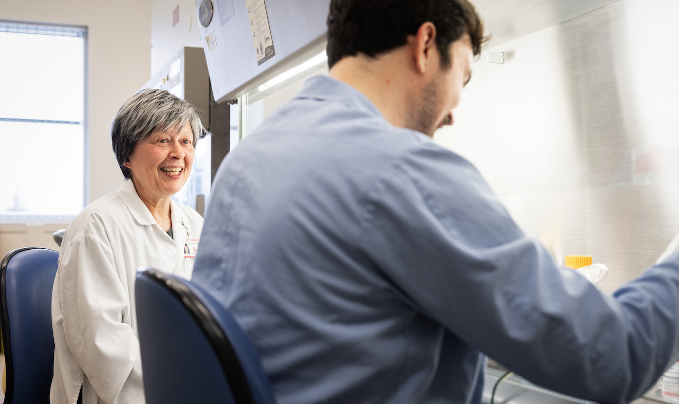 Roseline Godbout and fellow researcher