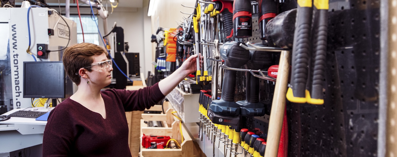 Student working in the Elko Garage