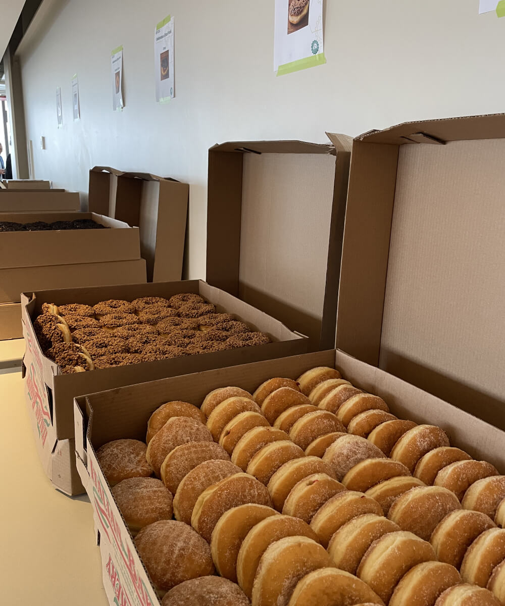 Boxes of donuts for students