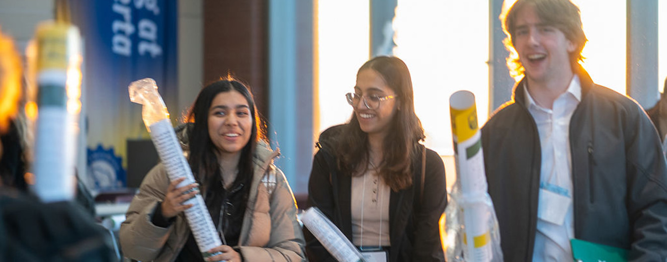 Students at undergraduate research symposium