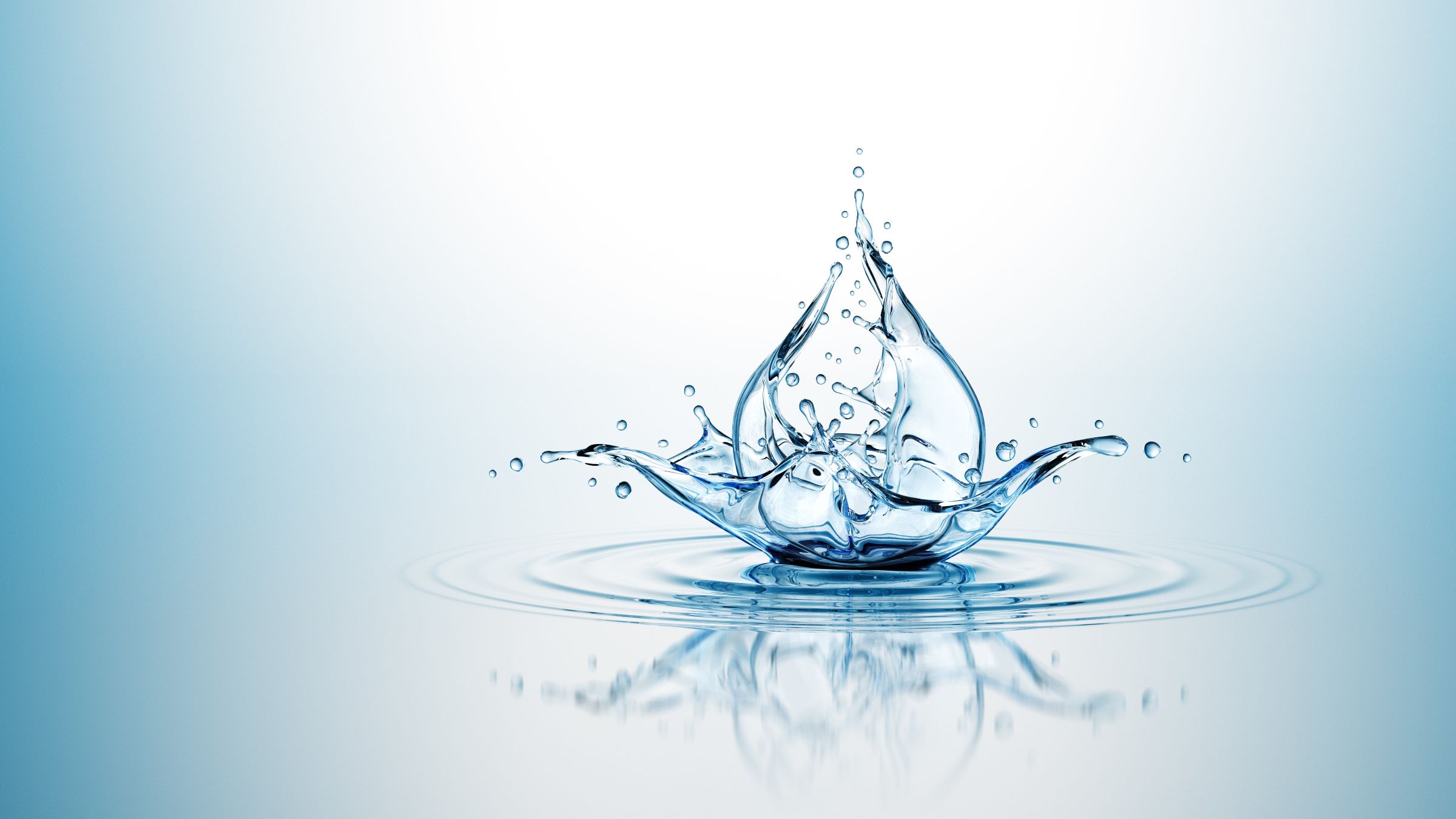 A drop of water splashing