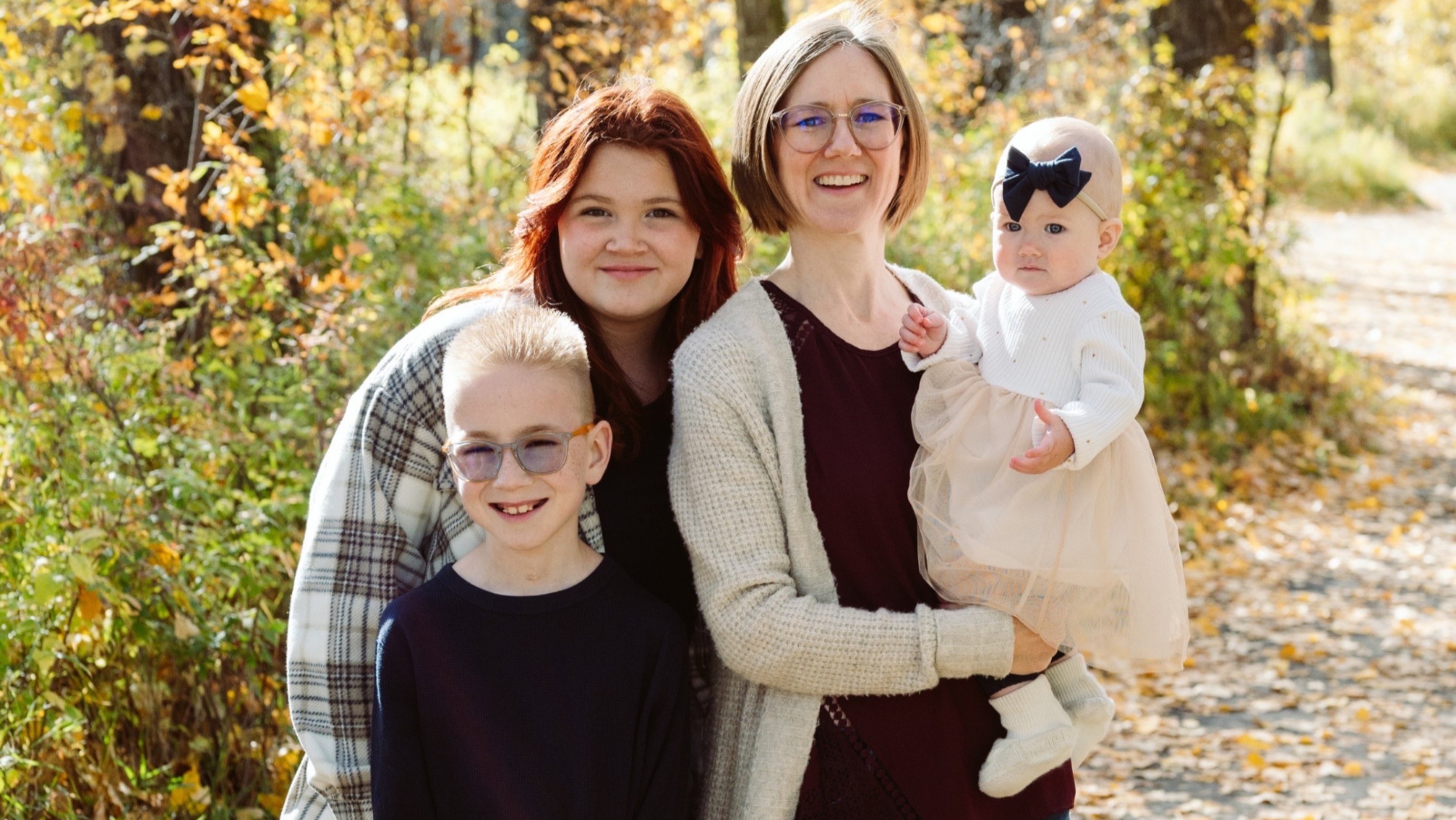 Pam Thomson-Kai with her children Amaya (now 14), Sawyer (now 11) and baby Leila. (Photo: Supplied)