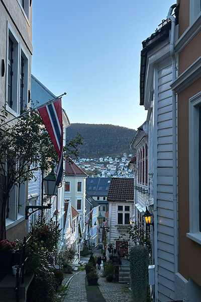 Old wooden houses and narrow streets