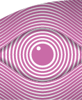 A pink and white abstract eye forms the top left quadrant of the U of A shield