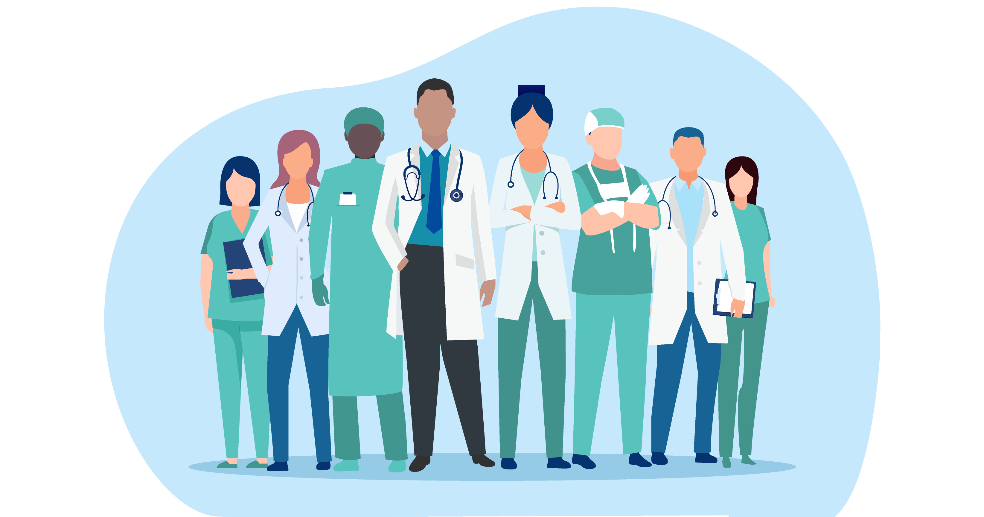illustration of health professionals standing beside each other