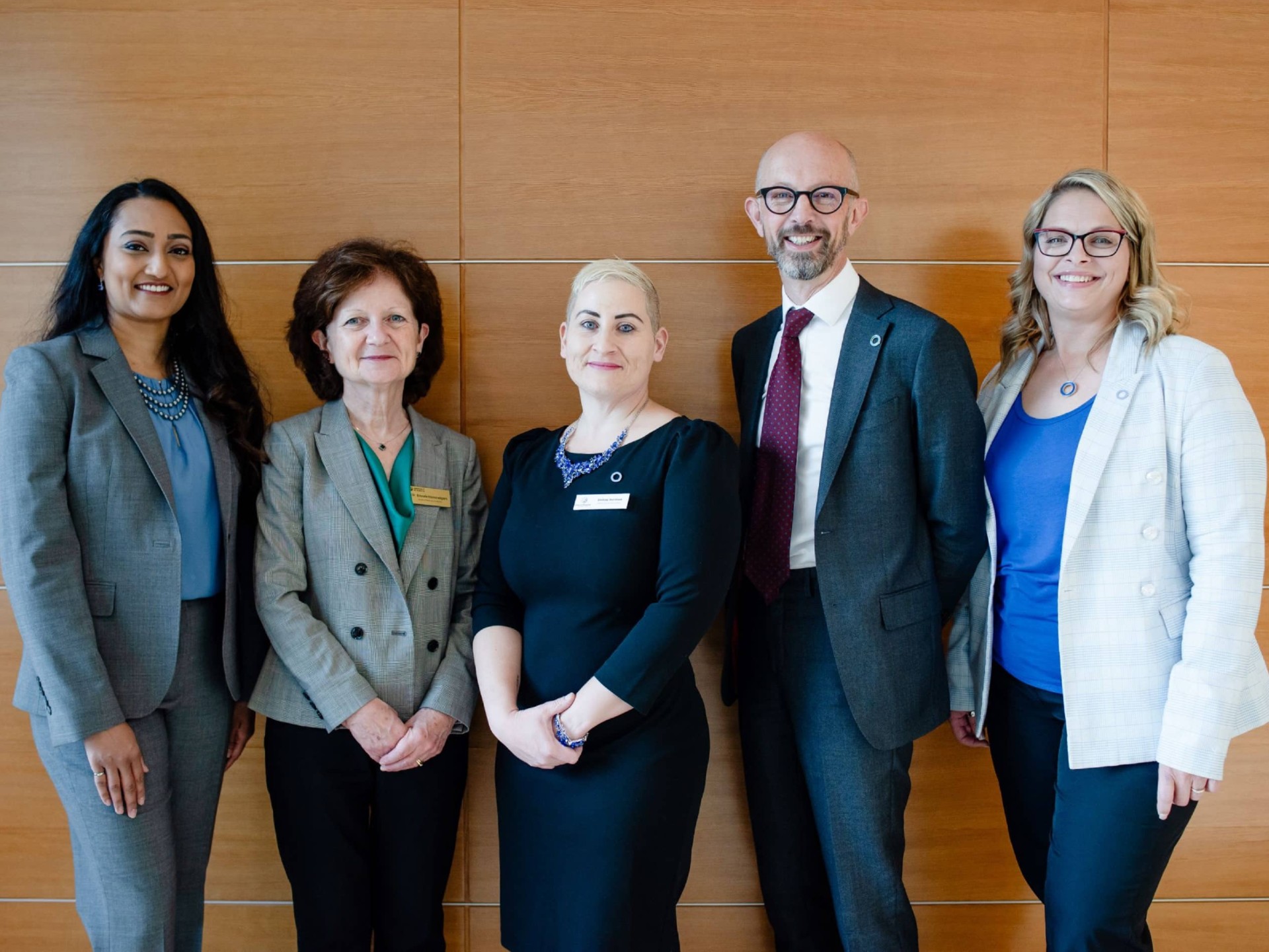 Angelina Bakshi, Board Chair, Alberta Diabetes Foundation; Brenda Hemmelgarn, Dean, Faculty of Medicine & Dentistry; Lindsay Burnham, Executive Director, Alberta Diabetes Foundation; Peter Senior, Director, Alberta Diabetes Institute; Melanie Hibbard, Executive Director, Diabetes Research Institute Foundation Canada