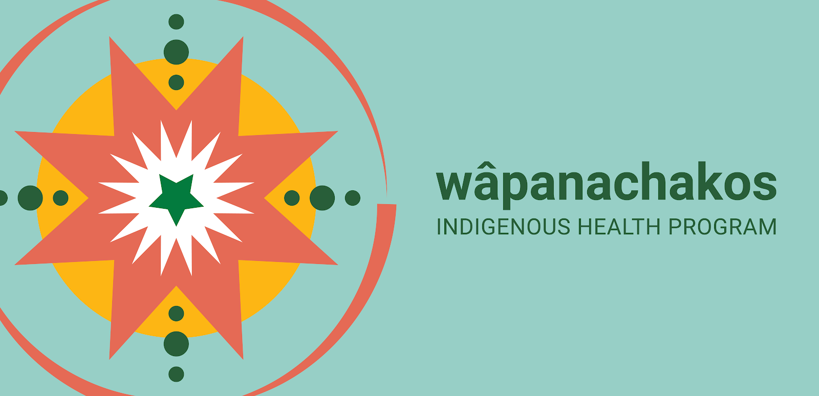 Graphic of the Wapanachakos Indigenous Health Program logo on a light blue background.