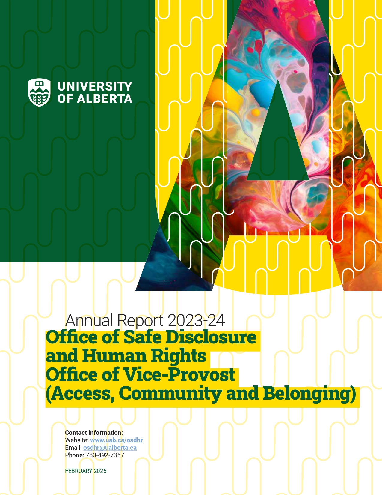 Cover of Office of Safe Disclosure and Human Rights Office of Vice-Provost Annual Report 2023-24