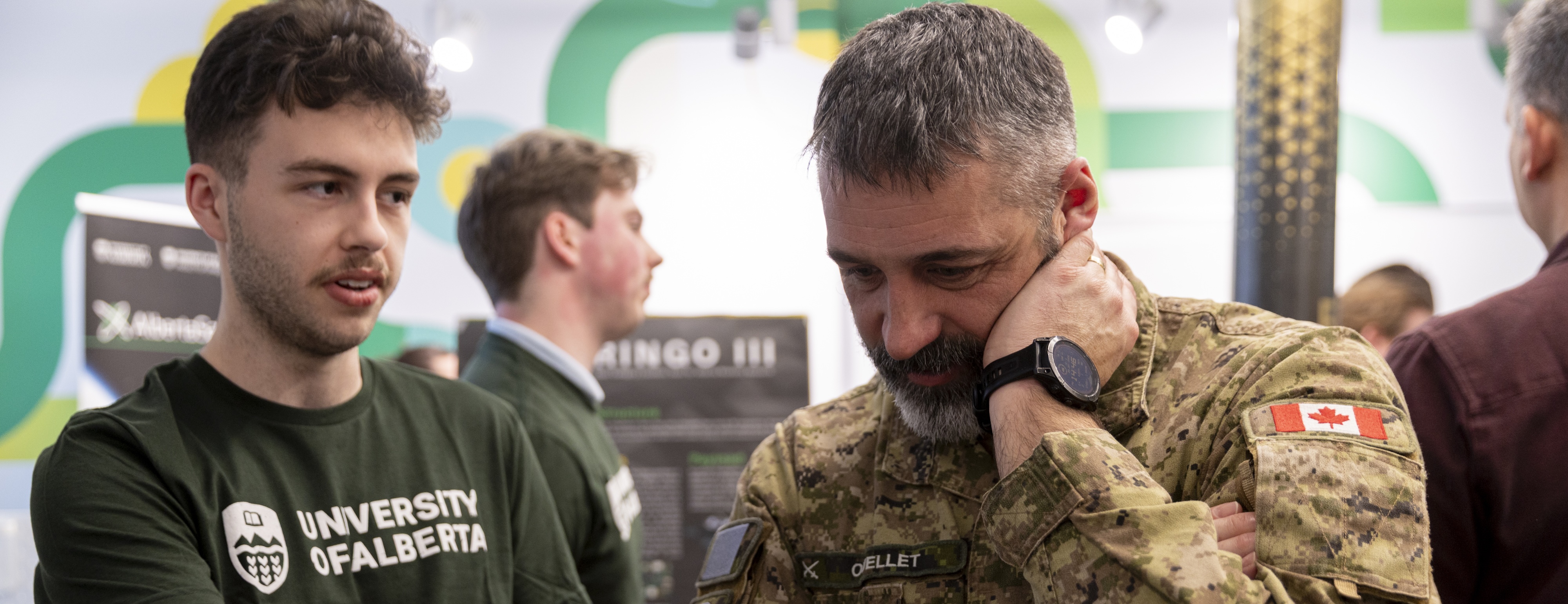 U of A student Jonathan Bonham and 3 Canadian Division Support Group (CDSG) Formation Sergeant Major (FSM) – CWO Pierre Ouellet