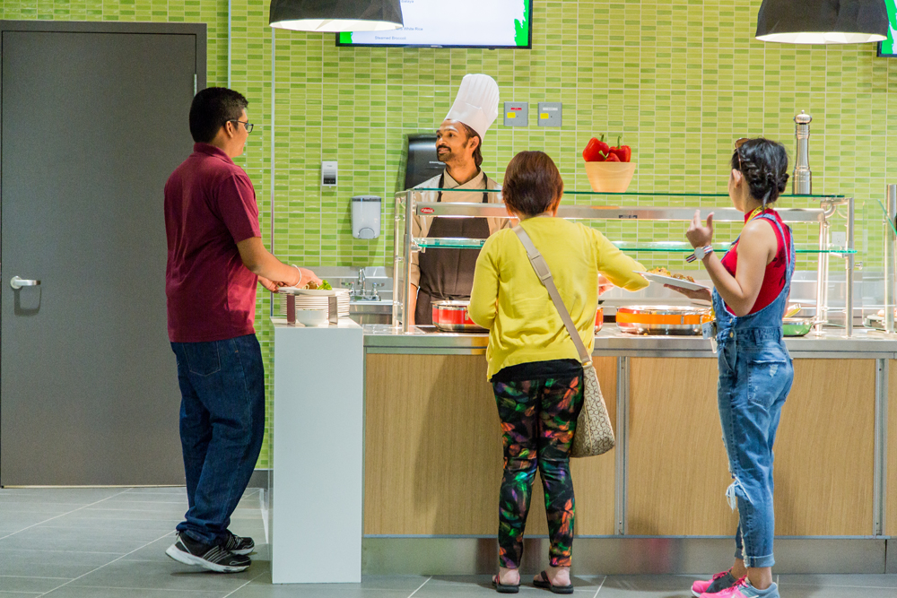 UAlberta students eating in dining hall