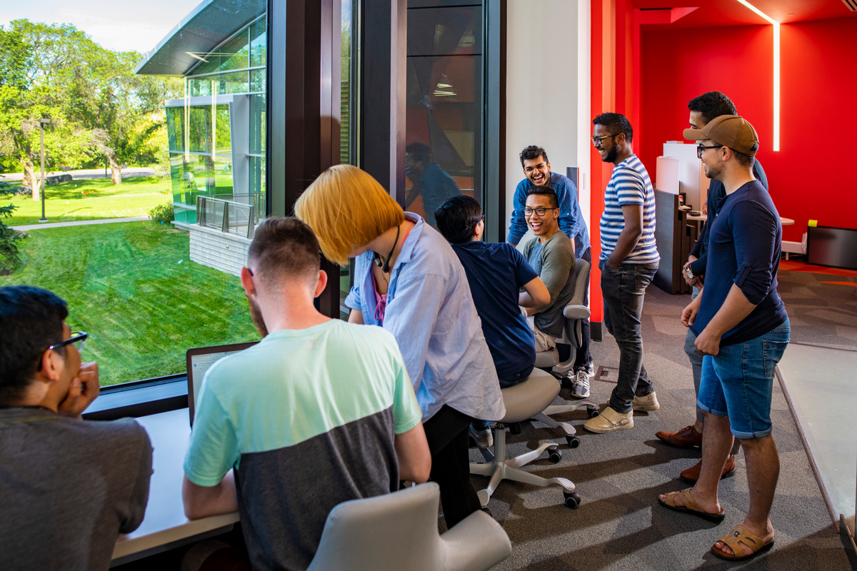 Students at work in the Faculty of Science's Student Innovation Centre.